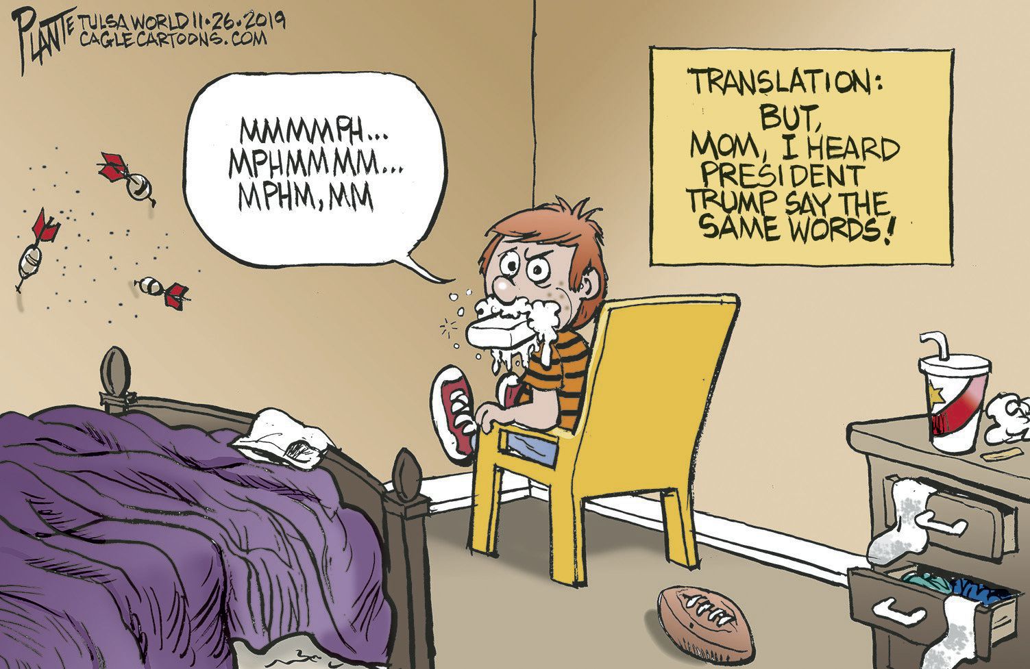 Bruce Plante Cartoon: Trump's language